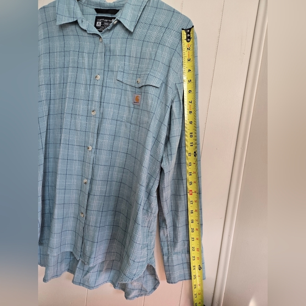 Carhartt Light Blue Checkered Women's Shirt -Size XL - Picture 7 of 8